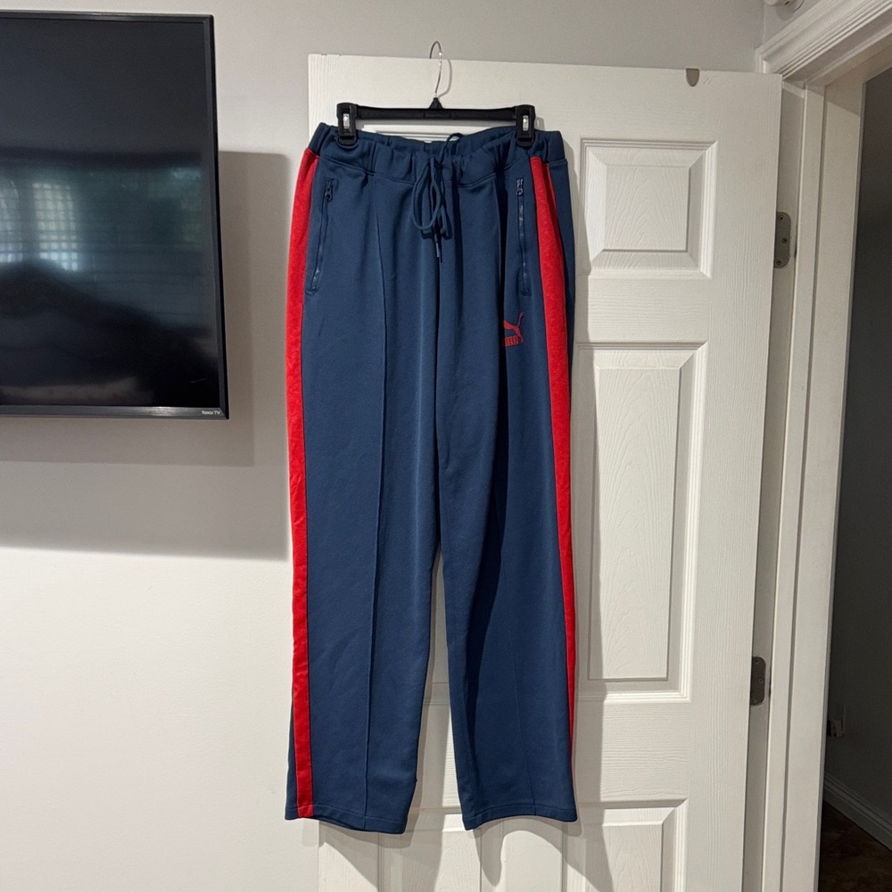 Puma Men's Navy and Red Joggers size xxl